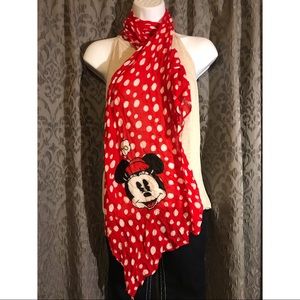 Disney Minnie Mouse Red Polka Dot Polyester Scarf
